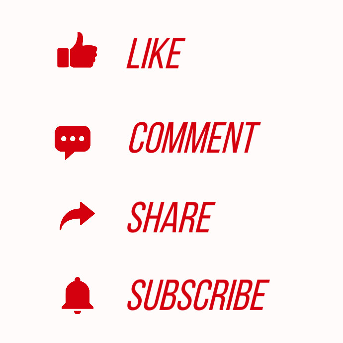 Like, Comment, Share and Subscribe Icons Logo template