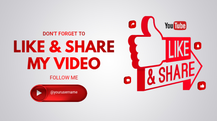 Like And Share My Youtube Video Template | PosterMyWall