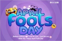 Lilac Illustrative April Fools Day  Poster template