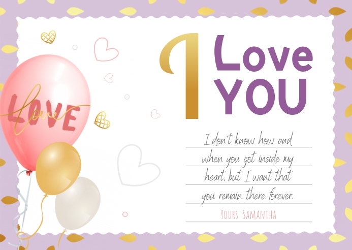 Lilac Love You Postcard Template Postermywall Lilac Love You Postcard Template Postermywall