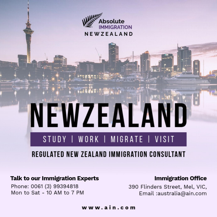 Lilac New Zealand Immigration Post Template | PosterMyWall