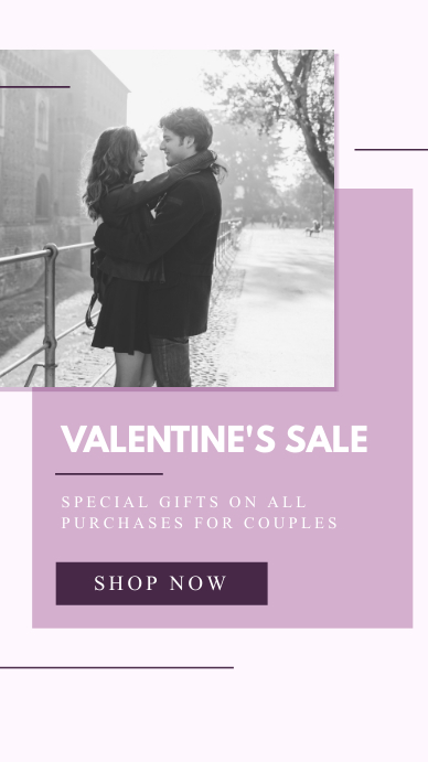 Lilac Valentine's Sale Instagram Story template