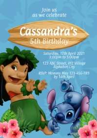 Lilo and Stitch Birthday Invitation Template | PosterMyWall