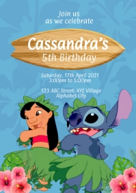 Lilo and Stitch Birthday Invitation Template | PosterMyWall