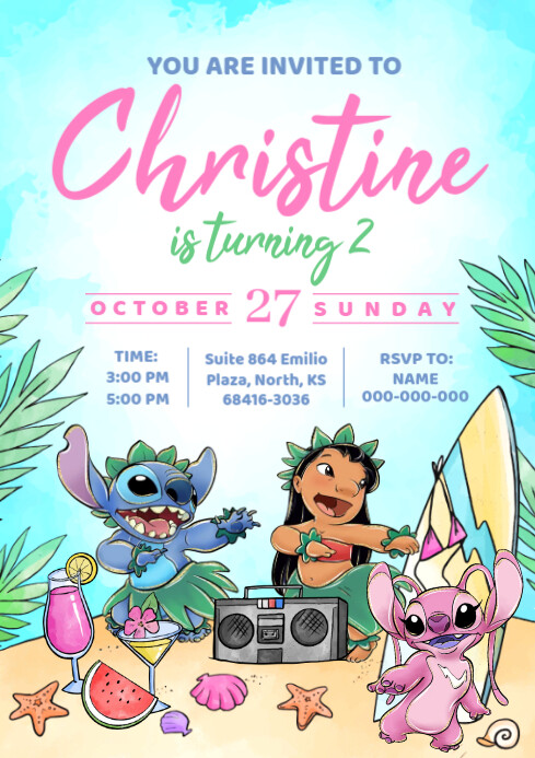 Lilo and Stitch A4 template