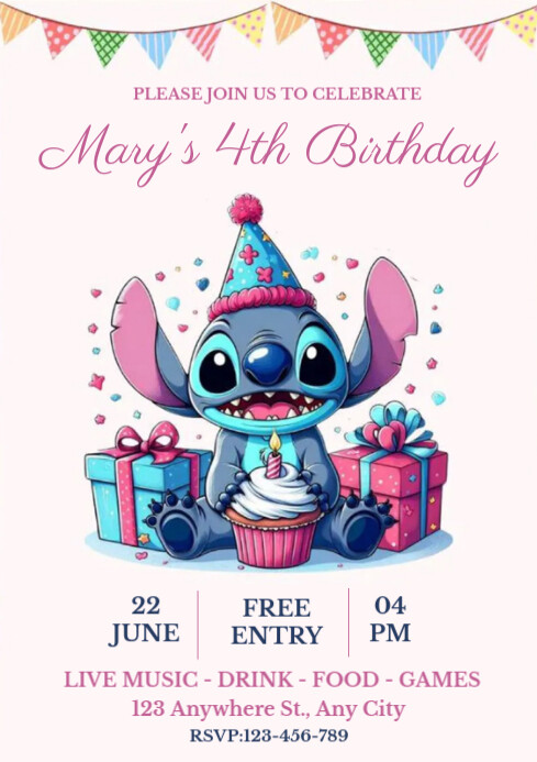 lilo stitch A4 template