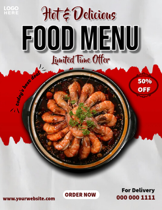 Limited Food Menu Sale Flyer (US Letter) template