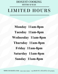 Limited Hours Flyer template