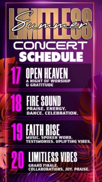 LIMITLESS SUMMER – CONCERT SCHEDULE Instagram Story template
