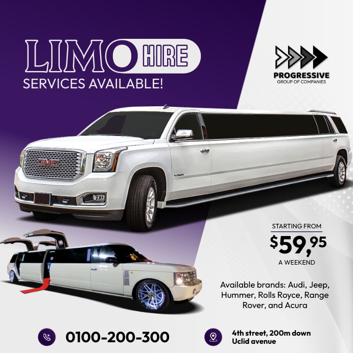 Limo Rent Flyer Limo Hire services Template | PosterMyWall