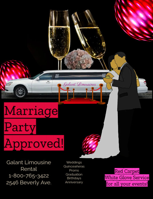 Limo Rent Flyer limousine rental, service, taxi, red carpet, Template | PosterMyWall