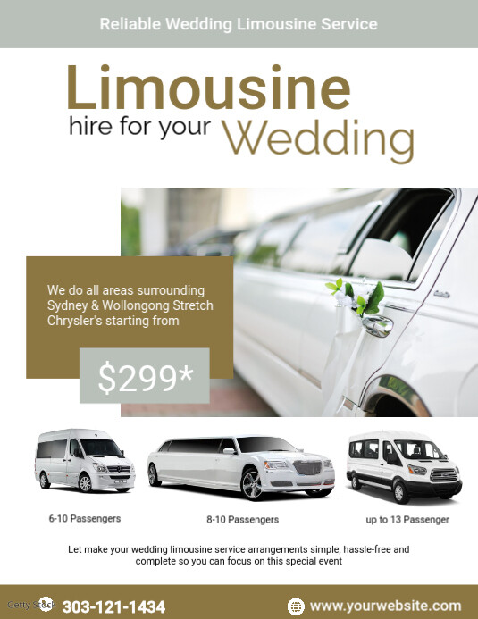 Limousine Services Flyer Design Template Volante (Carta US)