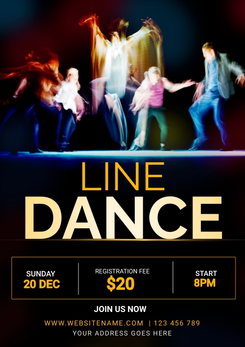 Line Dance Template | PosterMyWall