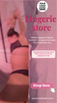 Lingerie Store Promo Template – Elegant Fashion Ad for Instagram & Reels Affichage numérique (9:16)