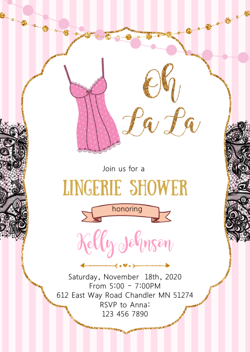 Lingerie shower party invitation Template | PosterMyWall Lingerie shower party invitation Template | PosterMyWall