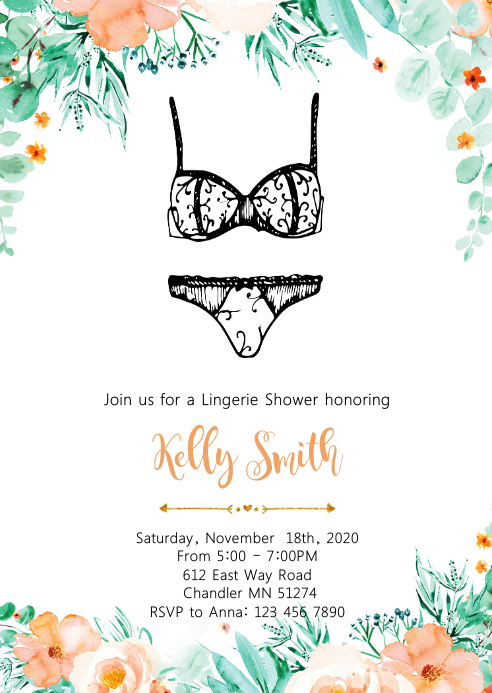 Copy Of Lingerie Shower Party Invitation PosterMyWall Copy Of Lingerie Shower Party Invitation PosterMyWall