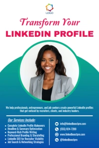 LinkedIn Profile Expert Flyer Template Resume Makeover, Job Search, Career Branding & Networking Плакат