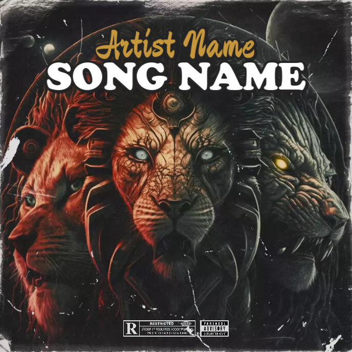 Reco Lion Rapper Lion Cover music Album art trap mixtape rap | PosterMyWall