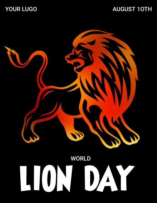 lion day Løbeseddel (US Letter) template