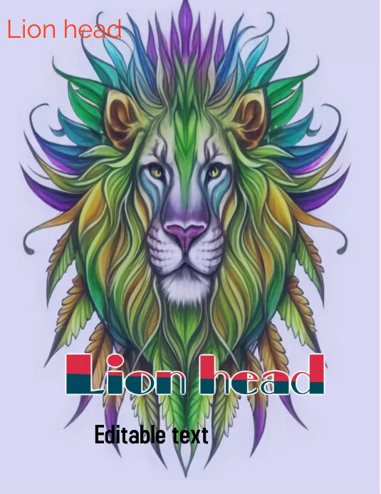 Lion Head Template PosterMyWall