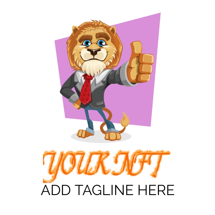 Lion nft Logo, flyer, Instagram poster Logotyp template