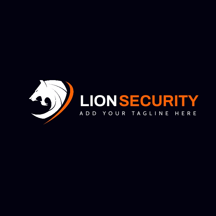 Lion security icon logo template design