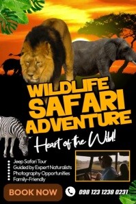 Lion Watching Tour Poster template