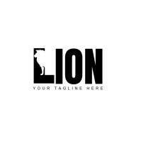 Lion/white/logo/black/business/studio/technology/animal/company/brand/elegant/icon/typography/letter template