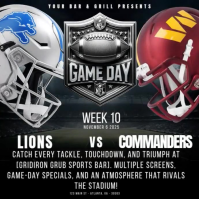 lions vs commanders.. nfl game day flyer. american football. instagram post   (1) template
