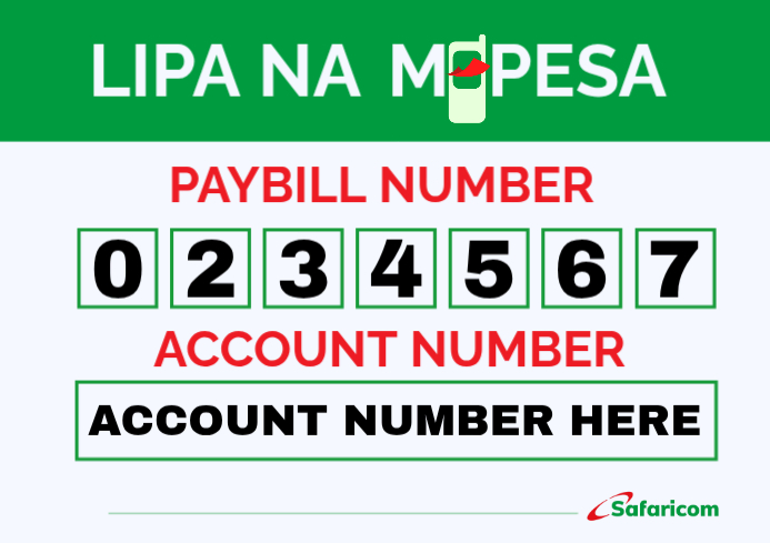 Till Number Poster.pdf Lipa na M-Pesa Poster Template - Paybill and Account Number, Cashless ...