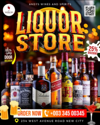 Liquor Store Promotion Wines and spirits alcohol beer beverage shop advertisement video poster backg Instagram Portrait template