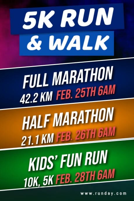 List-based 5k Run & Schedule Poster template