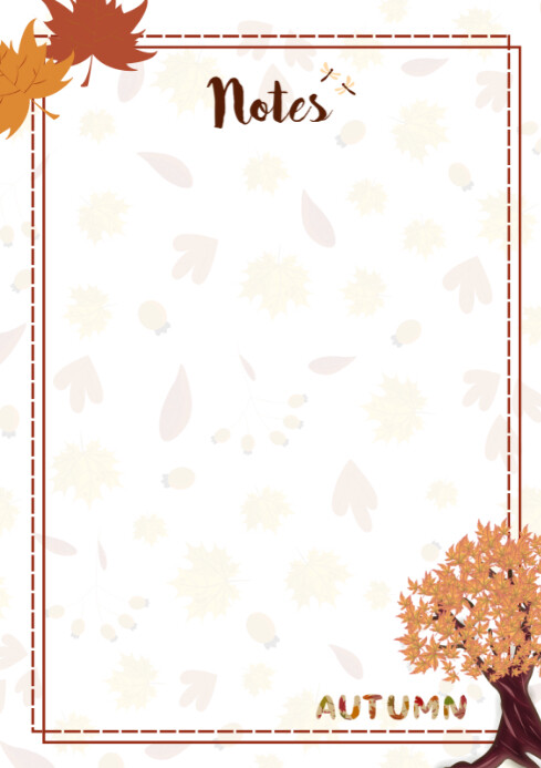 List-based Autumn Notes Diary A4 template