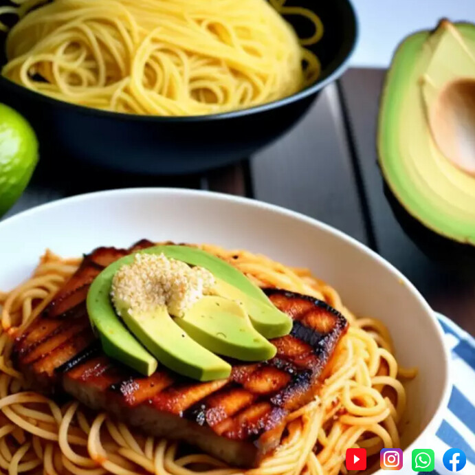 List-based Avocado With Pasta Instagram Post Template | PosterMyWall