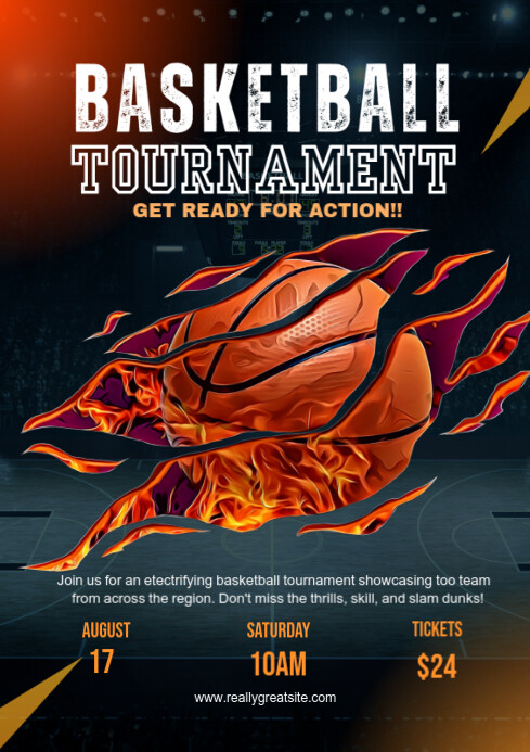 List-based Basketball Tournament Post A4 template