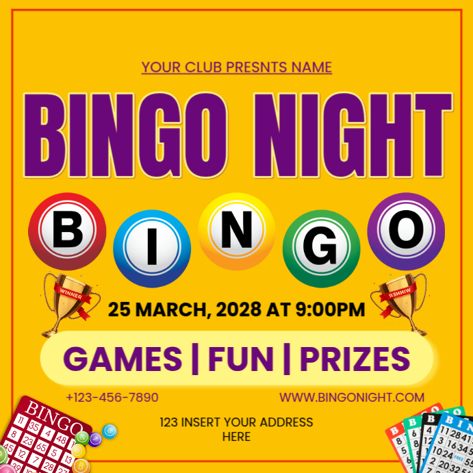 Plantilla de List-based Bingo Night Instagram Post | PosterMyWall