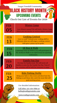List-based Black History Month Upcoming Events List Instagram Story template