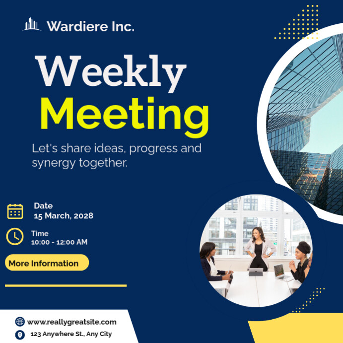 List-based Blue And Yellow Minimalist Weekly Meeting Instagram Post ...