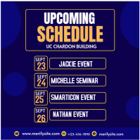 List-based Blue And Yellow Upcoming Events Poster  Instagram Post template