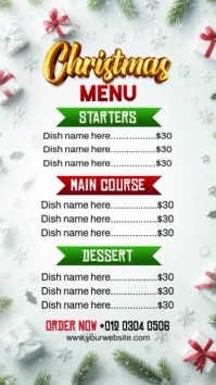 List-based Christmas Menu Template Instagram Reel Instagram-Reel