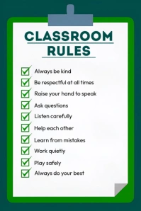 List-based Classroom Rules  Poster template