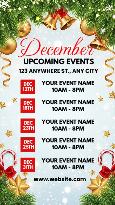 List-based December Events Schedule Template Instagram Story | PosterMyWall