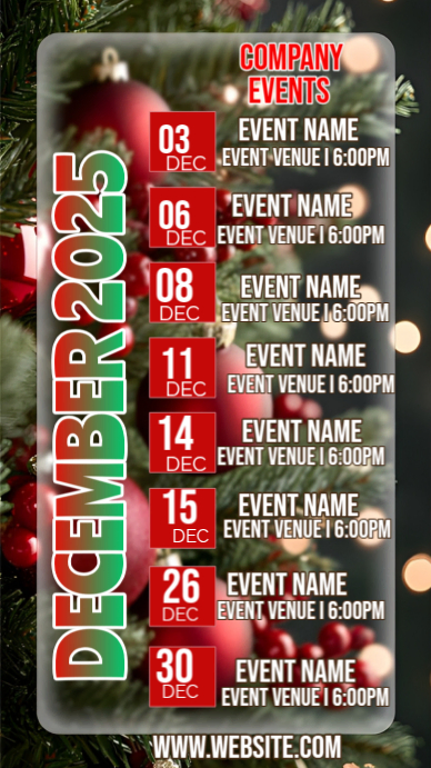 Copy of List-based December Upcoming Events 2025 Instagram Story ...