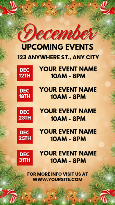 Copy of List-based December Upcoming Events Instagram Story | PosterMyWall