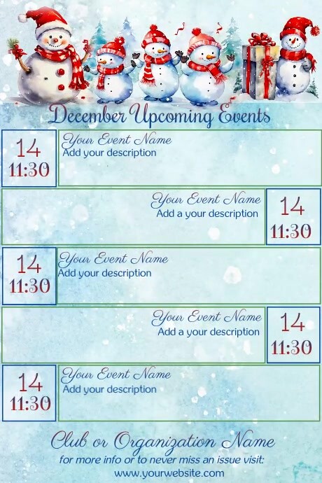 December Calendar by Paula 海报 template