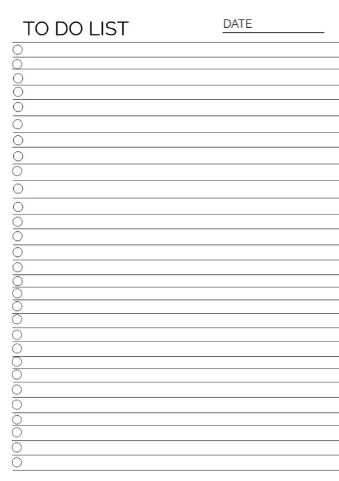List-based Do Do List A5 template