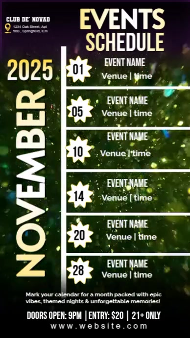 List-based Event Schedule  Instagram Story template