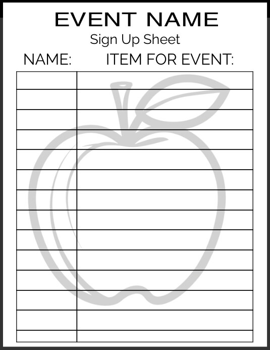 List-based Event Sign Up Sheet For School Fl Template | PosterMyWall