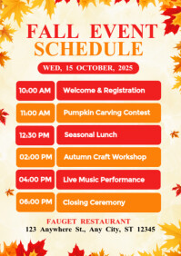 Kuning Fall Event Schedule A4 Template