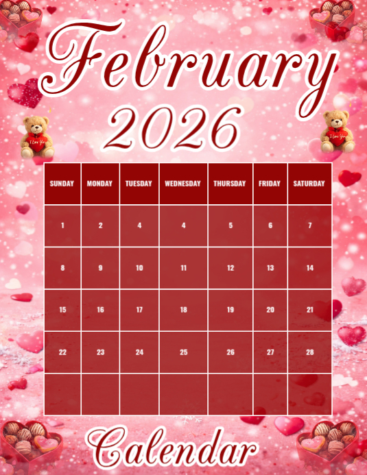 List-based February Calendar Flyer (us Letter) Template | PosterMyWall